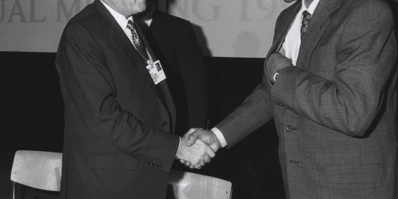 Frederik De Klerk With Nelson Mandela  World Economic Forum Annual Meeting Davos 1992